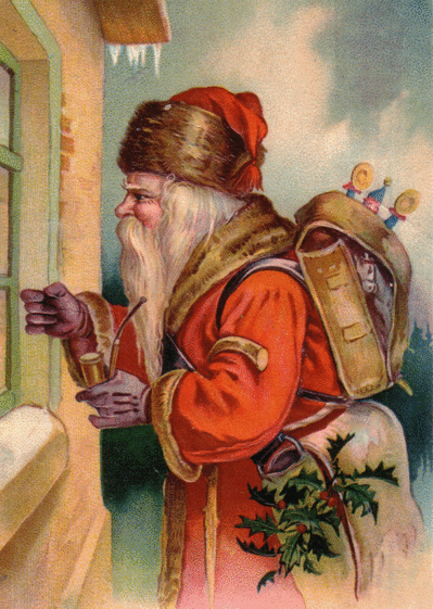 Carte Le Père Noël Qui Frappe à La Porte : Envoyer une 
